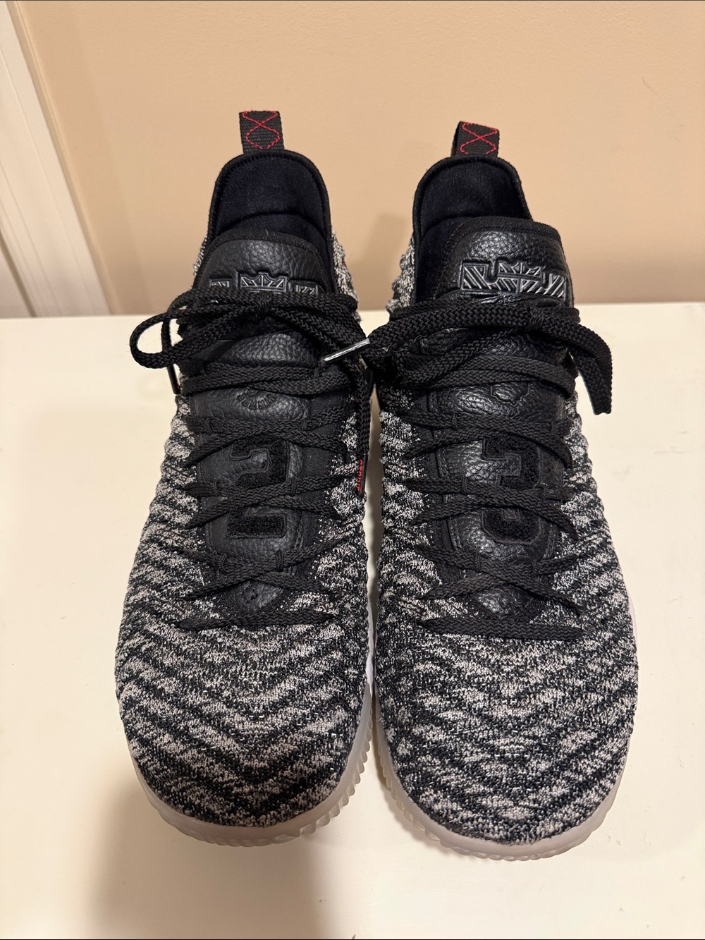 Men's Knit Black and White Performance Sneakers